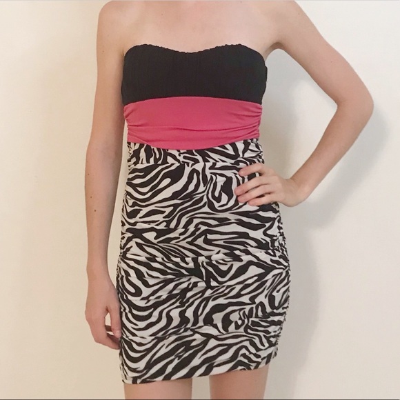 Speechless Dresses & Skirts - Speeckless Strapless Zebra Print Dress